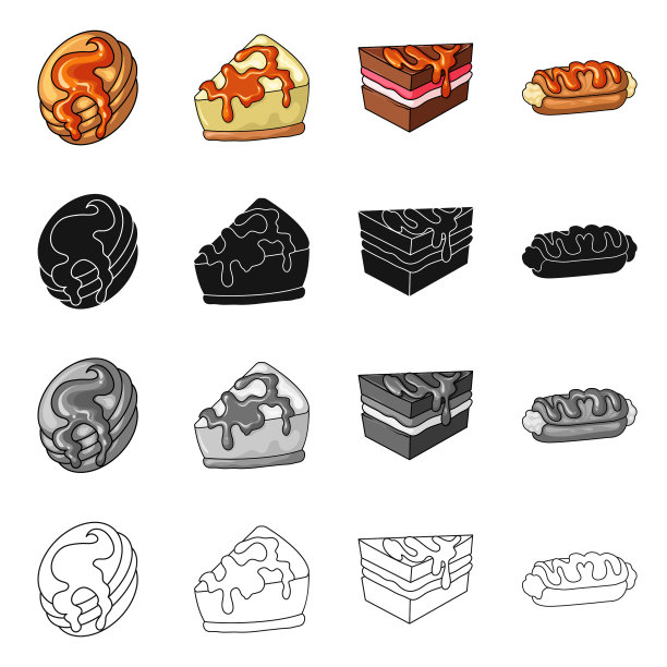 糖果和烹饪标志的孤立对象图片下载