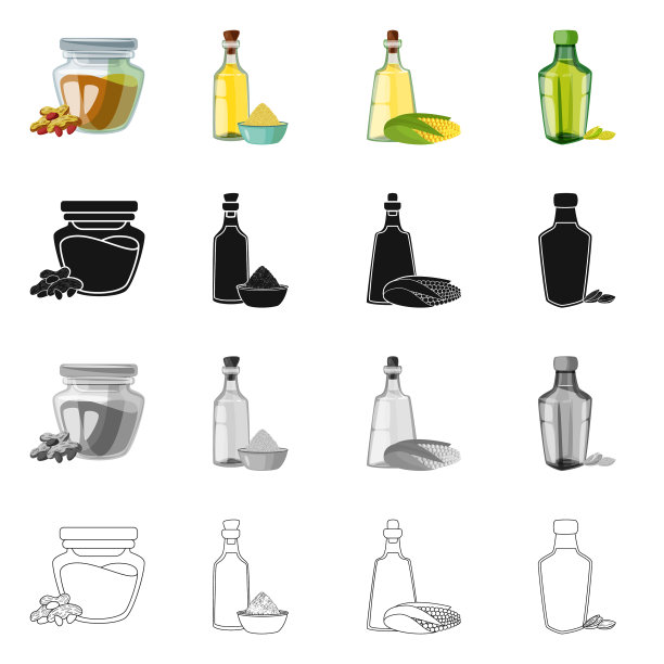 设计健康和蔬菜图标集图片下载