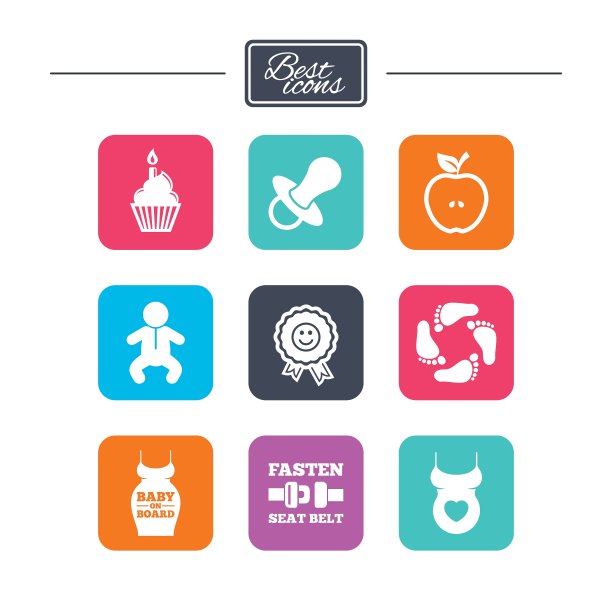 孕妇和婴儿护理图标图片下载