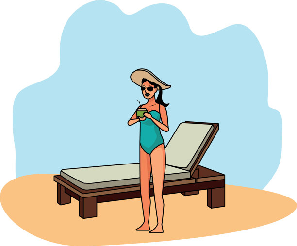 夏日里的年轻女子图片下载