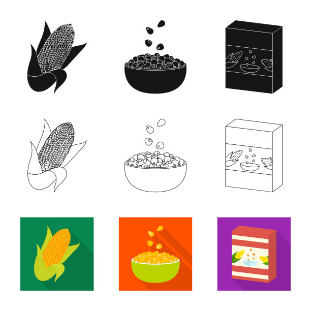 孤立对象，玉米地和蔬菜符号图片下载