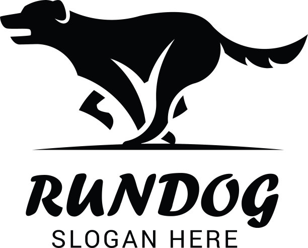 跑狗标志模板孤立的白色图片下载