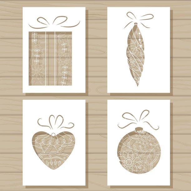 圣诞节一套木制模板图片下载