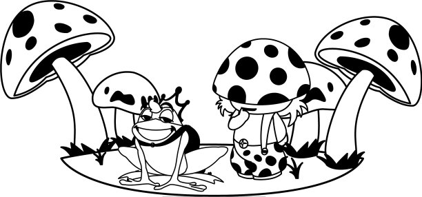 癞蛤蟆王子在花园里童话人物图片下载