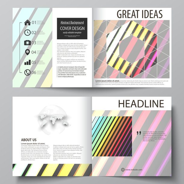 业务模板为方形双折页宣传册图片下载