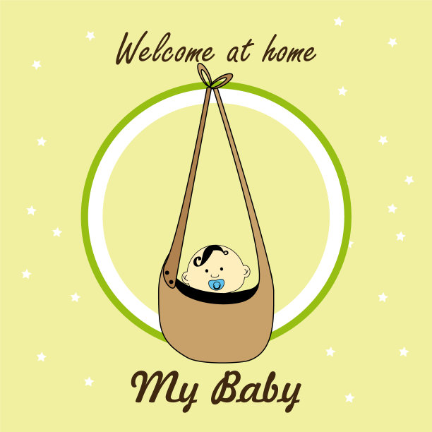 婴儿淋浴设计在黄色的背景图片下载