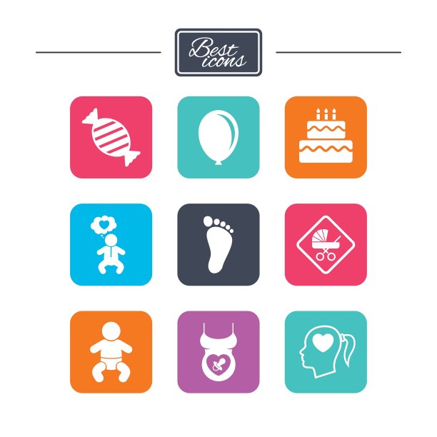 孕妇和婴儿护理图标图片下载