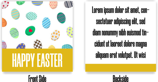 带有不同彩蛋的复活节明信片图片下载