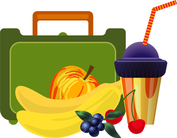 卡通风格的绿色塑料饭盒图标图片下载