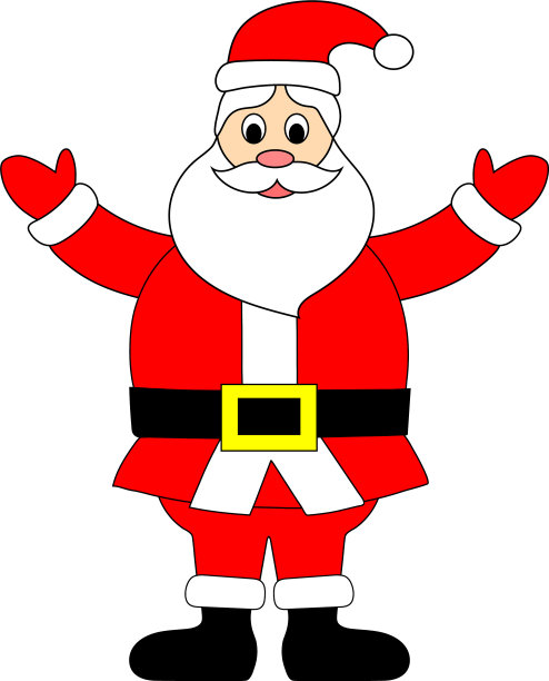 圣诞老人是站在可爱的卡通人物图片下载