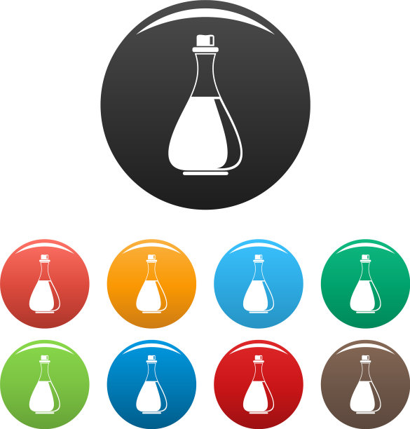 橄榄油瓶图标设置颜色图片下载