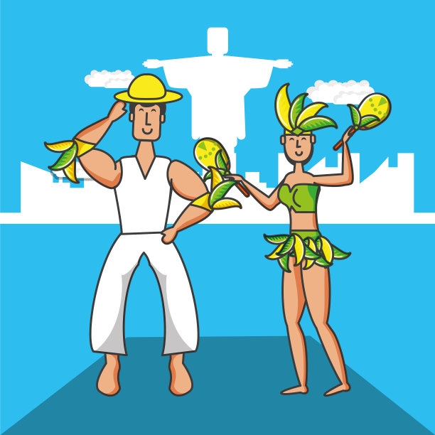 一对巴西舞者角色图片下载