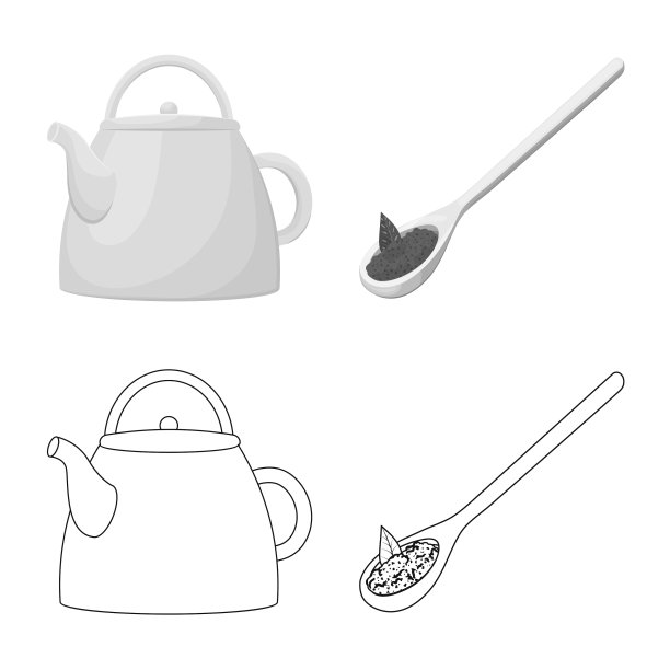 孤立对象健康和花卉标志集图片下载