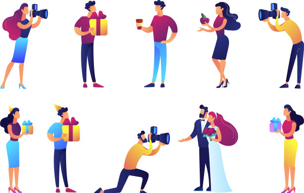 摄影师和婚礼布景图片下载