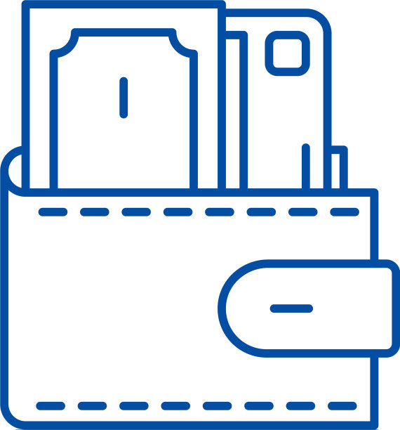 钱包与现金线图标概念钱包与图片下载