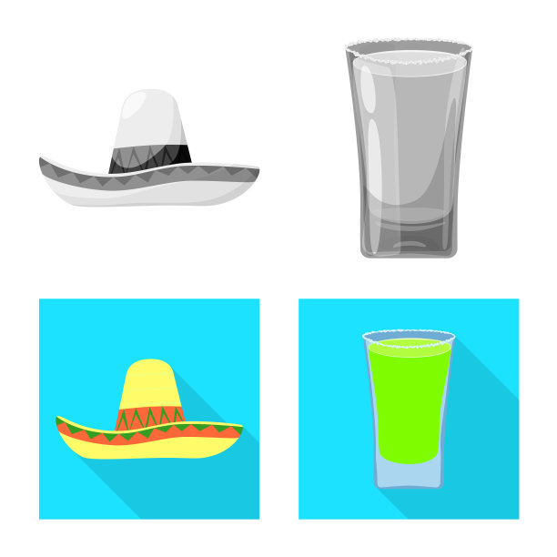 孤立的对象咖啡馆和拉丁图标集合图片下载