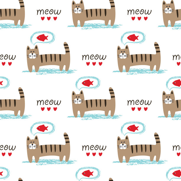 猫的无缝模式图片下载