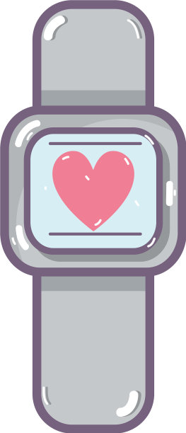 可爱的智能手表技术与健身应用程序图片下载