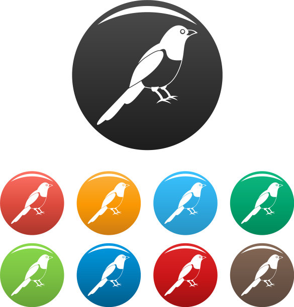 喜鹊鸟图标设置颜色图片下载