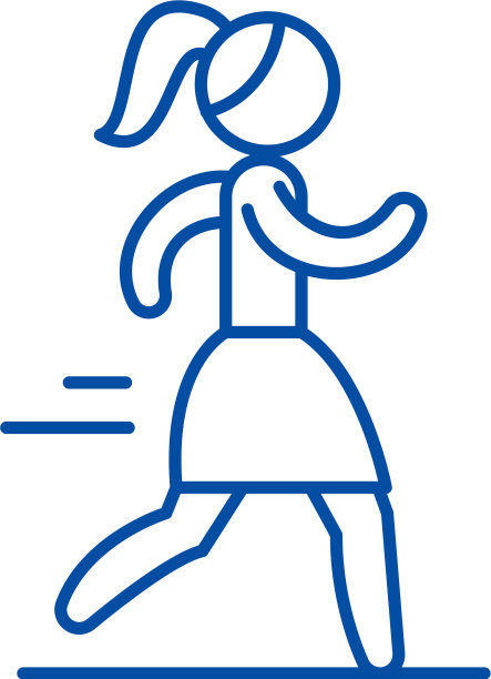 女子跑步线图标概念女子跑步图片下载