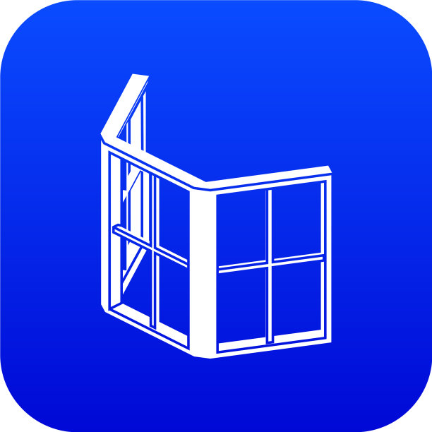 立面窗框图标为蓝色图片下载