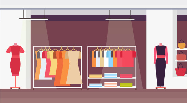 大型时装店超市女性服装图片下载