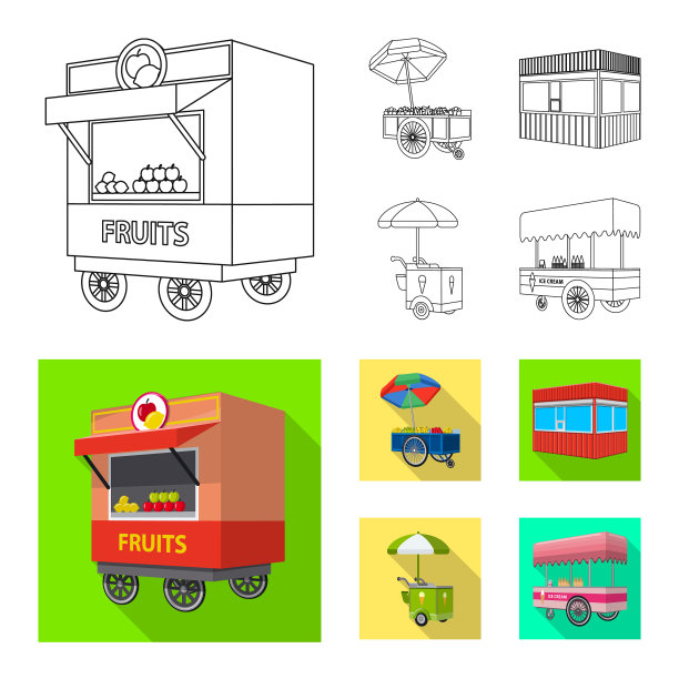 孤立对象营销和帐篷标志集图片下载