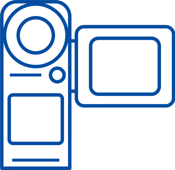 摄像电影制作线图标概念视频图片下载