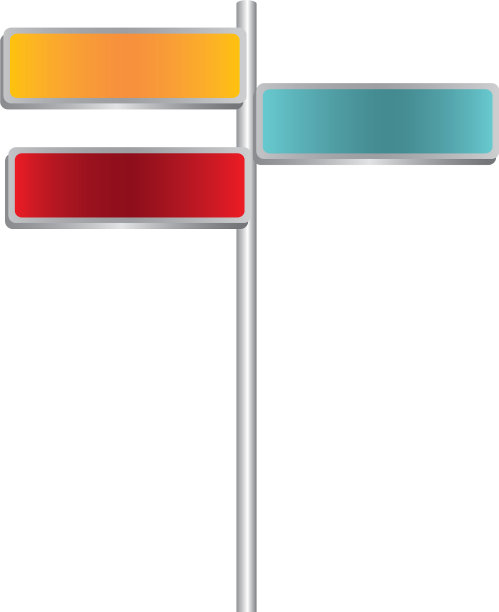 彩色多向金属牌匾标志图片下载