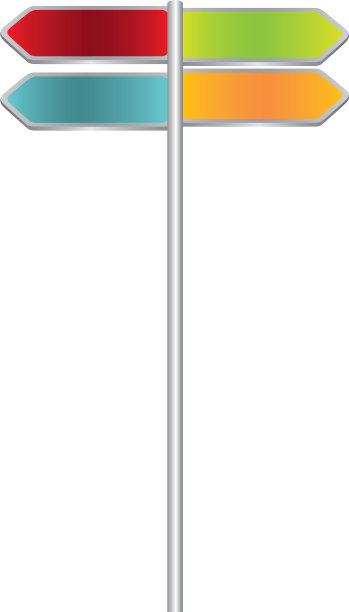 彩色金属多方向路标设置图片下载