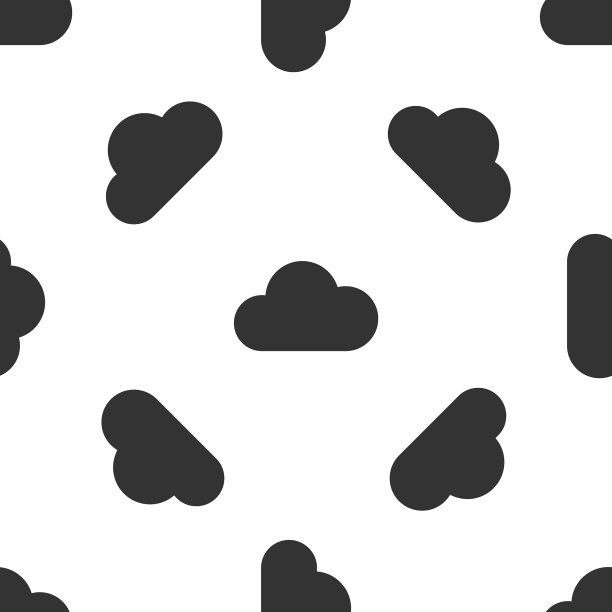 灰色云图标孤立无缝模式上的白色图片下载