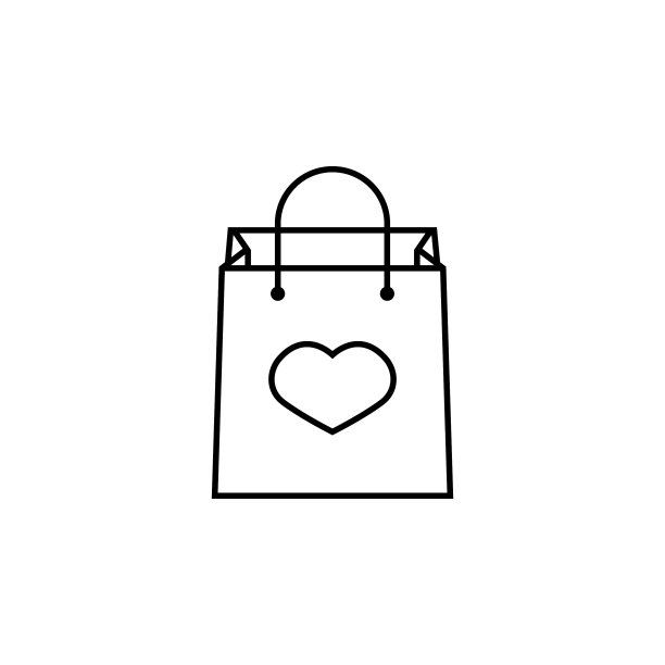 心形图标购物袋图片下载