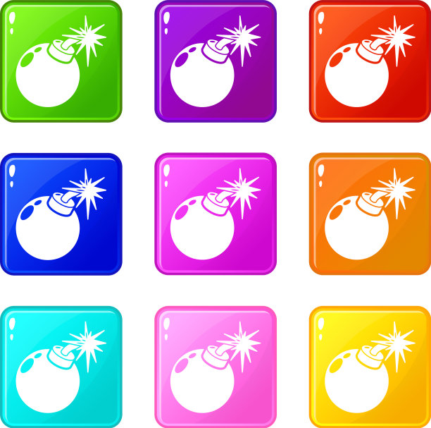 炸弹图标简单的黑色风格图片下载