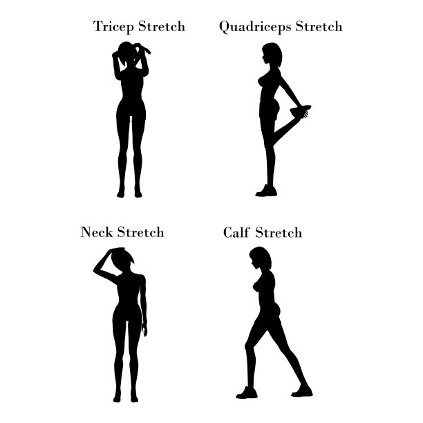 身体伸展运动剪影图片下载