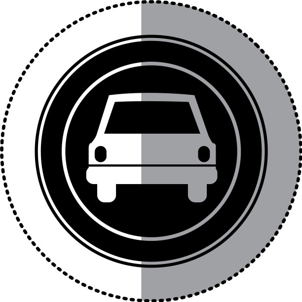 黑色标志圆形前车图标图片下载