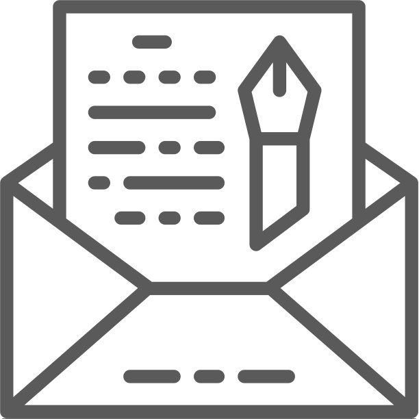 信封主题免抠手写信件线条图标图片下载