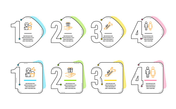 自动扶梯清洁和忠诚计划图标设置图片下载