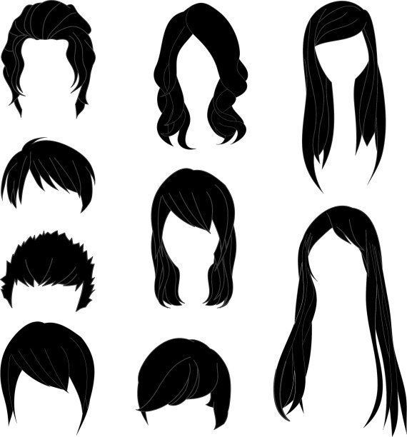 发型男人和女人黑色图片下载