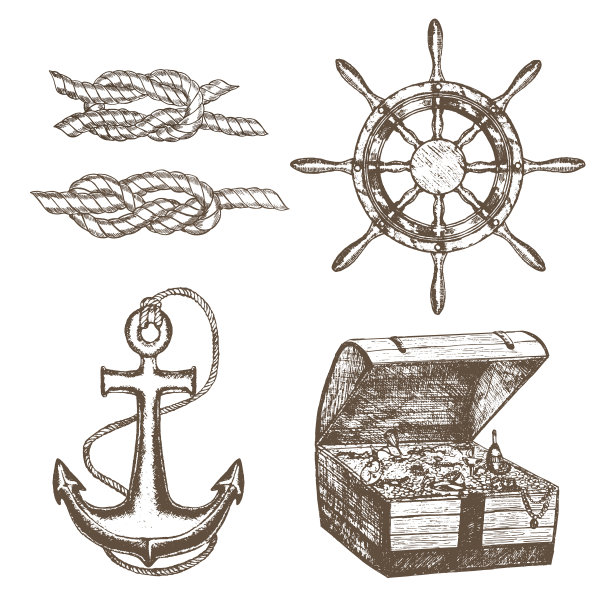 水手装备组手绘草图图片下载