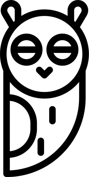 圆耳猫头鹰图标轮廓风格图片下载