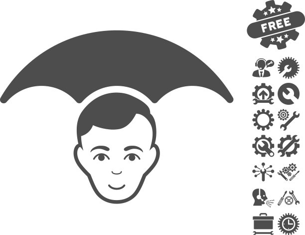 头伞图标与工具奖金图片下载
