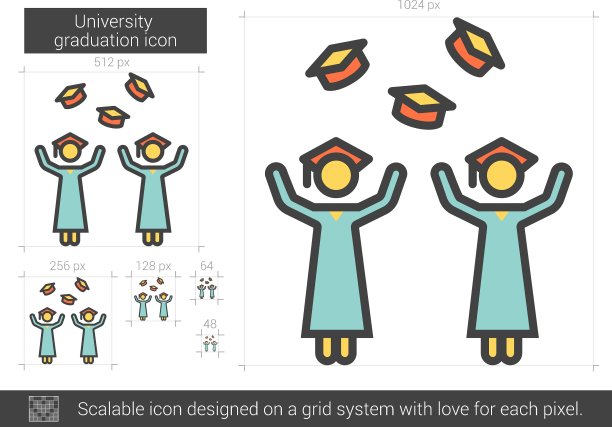 大学毕业线性图标图片下载