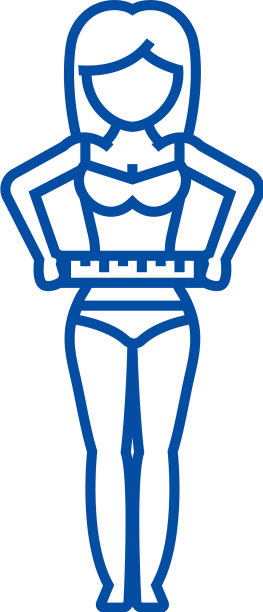 女人测量她的腰围健身线图标图片下载