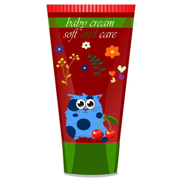 婴儿乳霜管与儿童设计图片下载