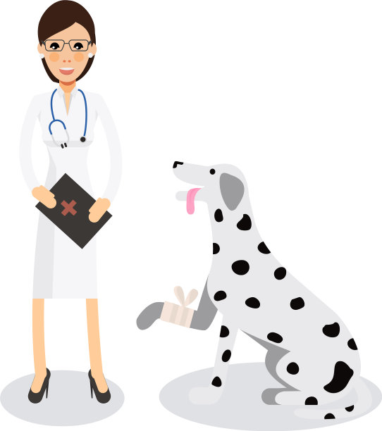 可爱的女兽医与狗图片下载