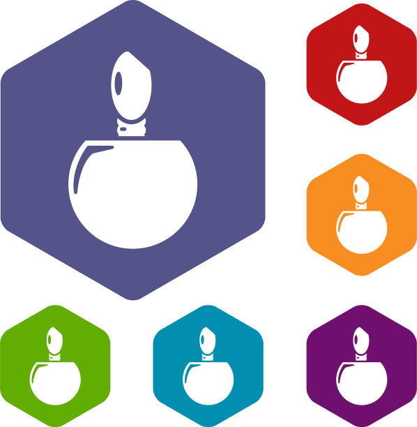 香水瓶产品图标六面体图片下载