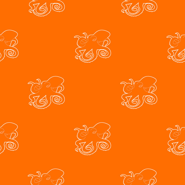 章鱼模式橙色图片下载