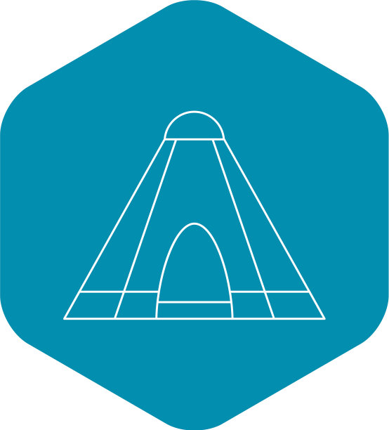 帐篷帐篷图标轮廓风格图片下载