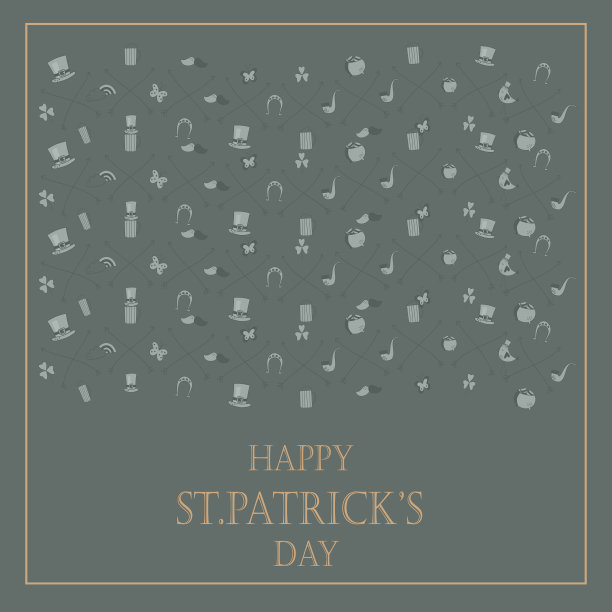 圣帕特里克日设计元素集图片下载