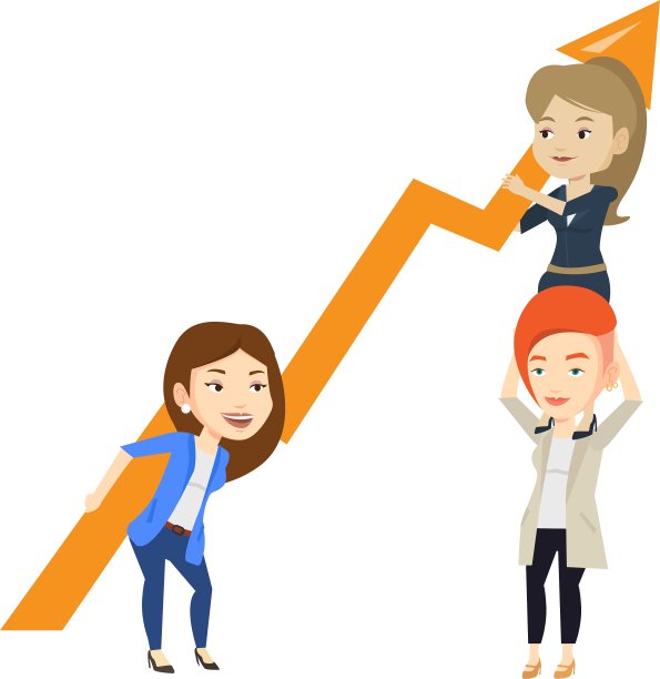 三位商界女性保持着增长曲线图片下载